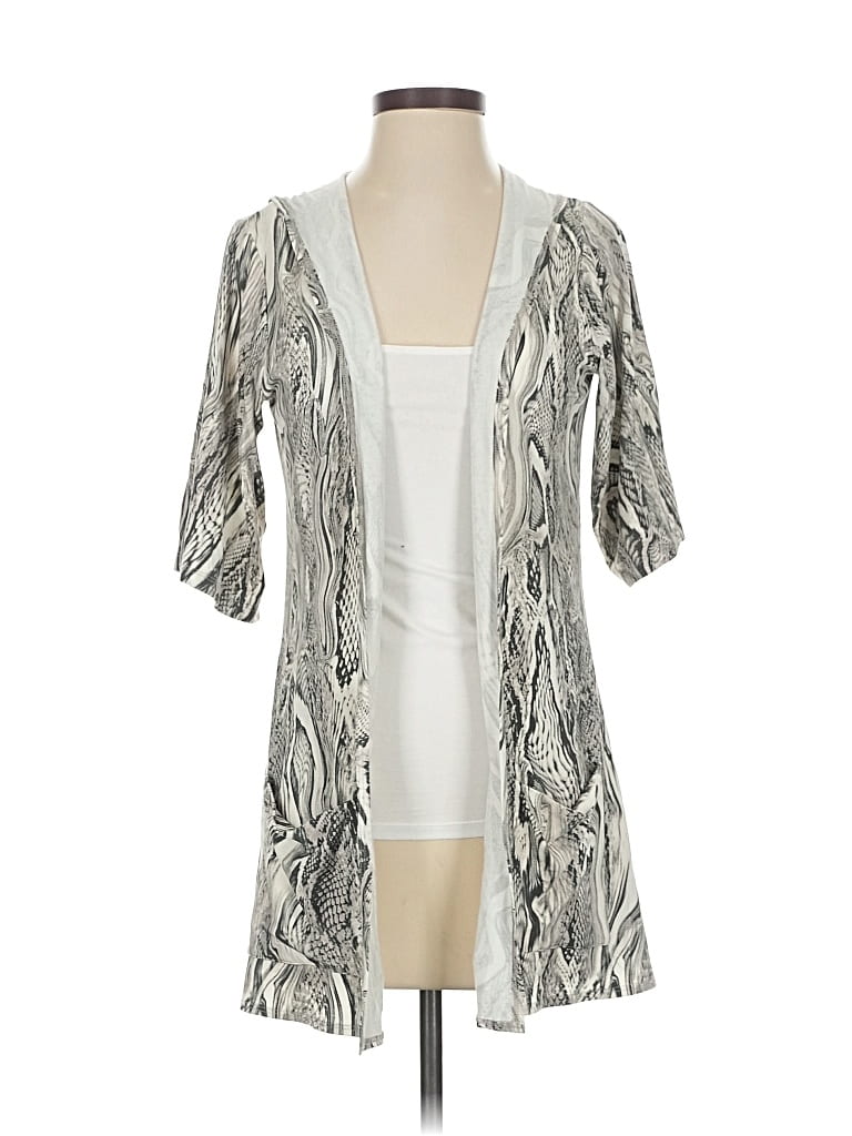 Pre-owned Assorted Brands Cardigan Sweater In Silver