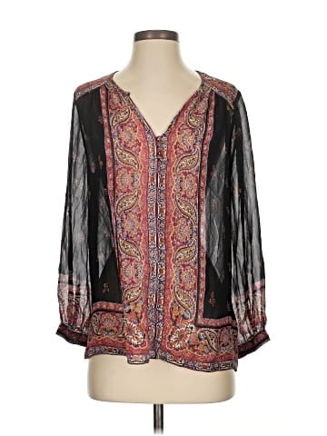 Joie Long Sleeve Silk Top (view 1)