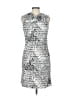 Samuel Dong Graphic Silver Black Cocktail Dress Size L - photo 1