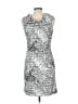Samuel Dong Graphic Silver Black Cocktail Dress Size L - photo 2