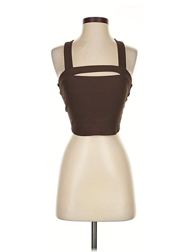 Pre-owned Sincerely Jules Sleeveless Top Brown Halter Neckline Tops