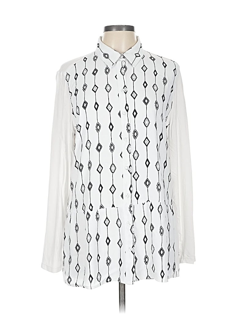 CHICO'S Pre-owned Long Sleeve Blouse In White