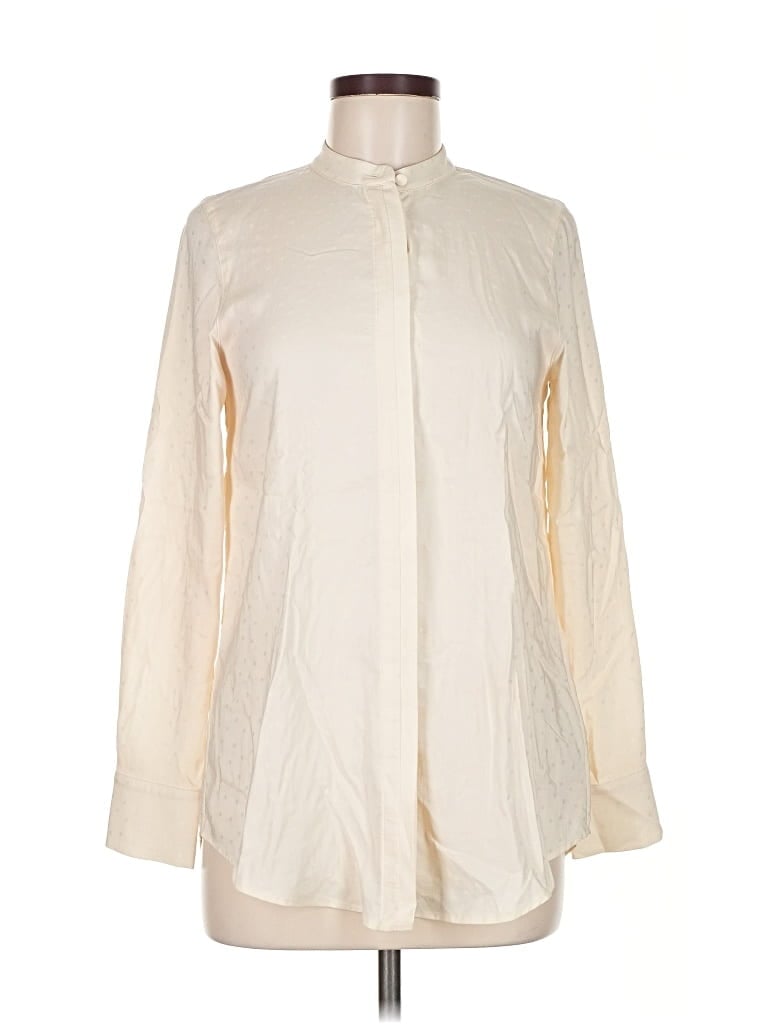 Pre-owned H&m Long Sleeve Button Down Shirt In White