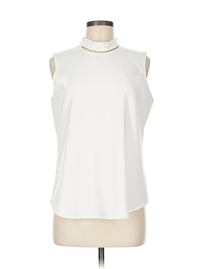 Pre-owned Ann Taylor Sleeveless Blouse In White