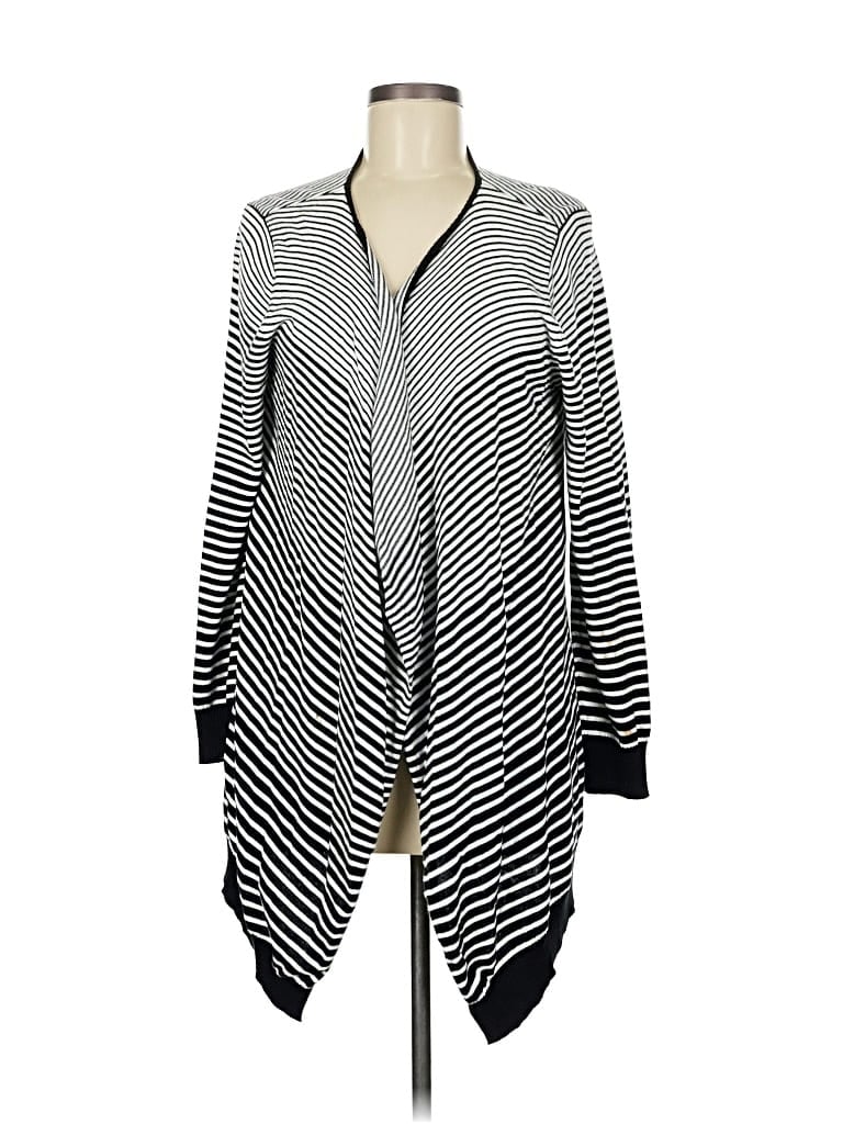 Pre-owned Peck & Peck Cardigan Sweater In Silver
