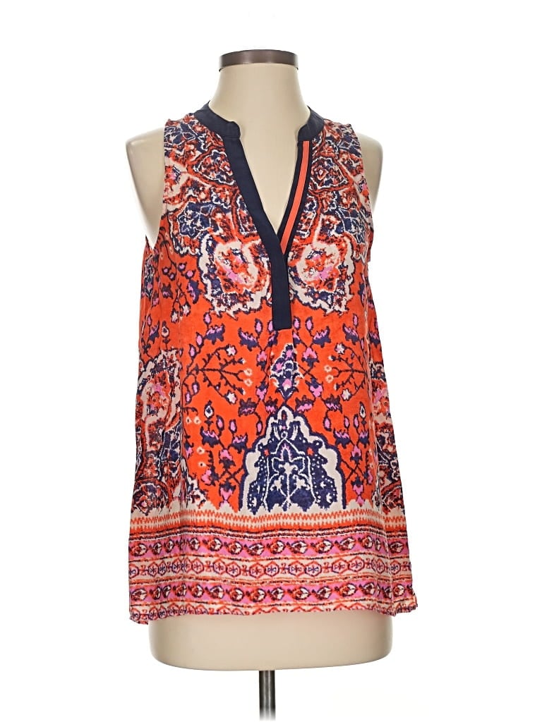 Pre-owned Vanessa Virginia Sleeveless Blouse In Orange