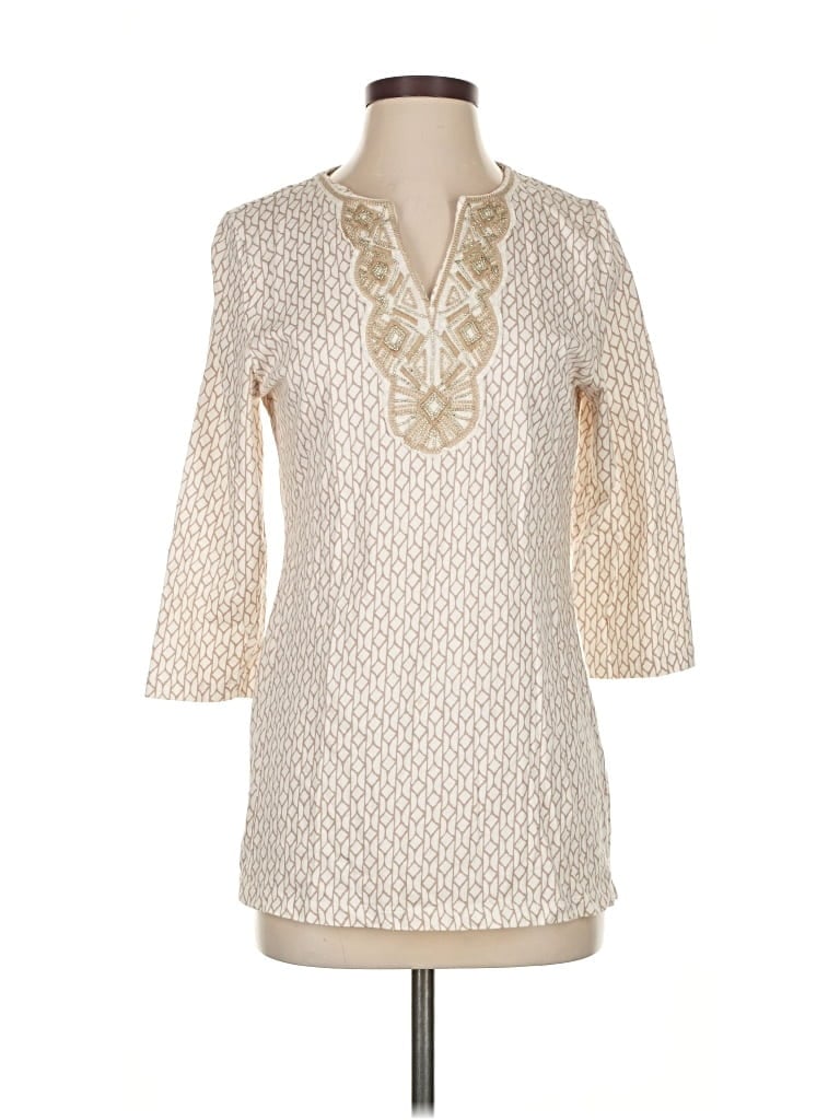 Pre-owned Coldwater Creek 3/4 Sleeve Blouse In White