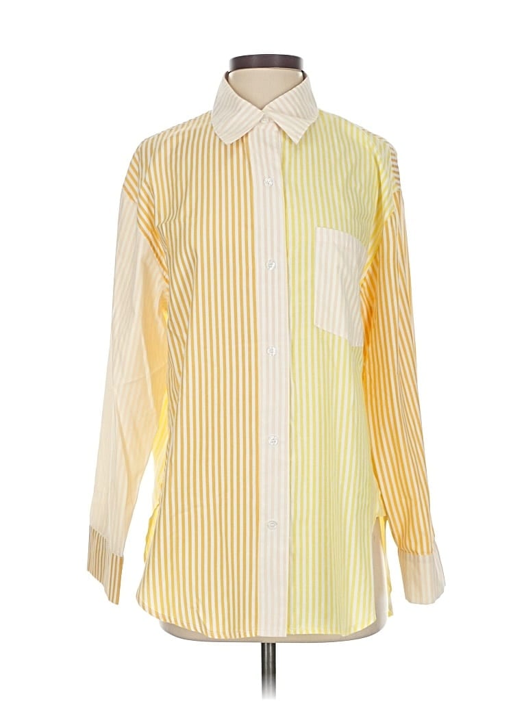 Pre-owned Vici Long Sleeve Blouse In Orange