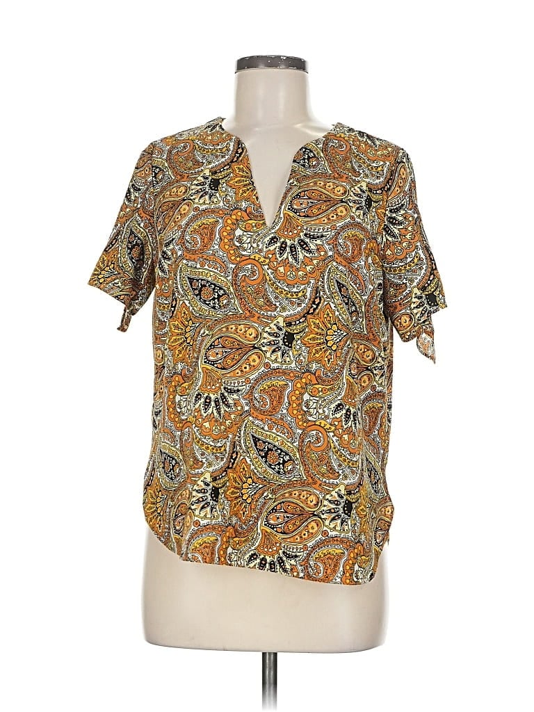 Pre-owned Michael Michael Kors Short Sleeve Blouse In Brown