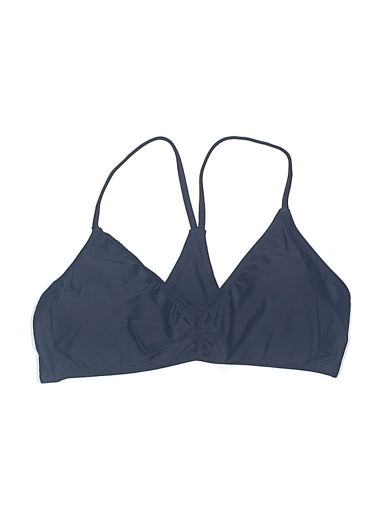 Pre-owned Unbranded Swimsuit Top Black Solid Pattern Swimwear