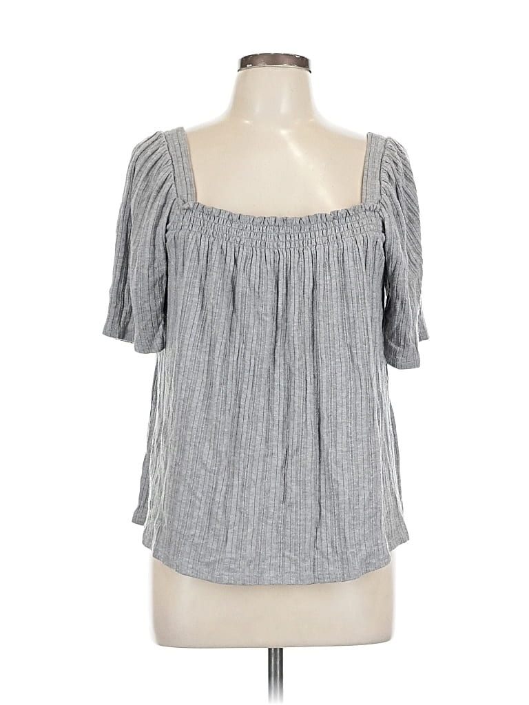 Pre-owned Daytrip Short Sleeve Blouse In Gray