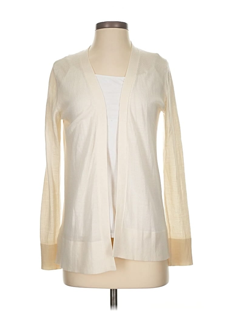 Pre-owned Ann Taylor Loft Cardigan Sweater In White