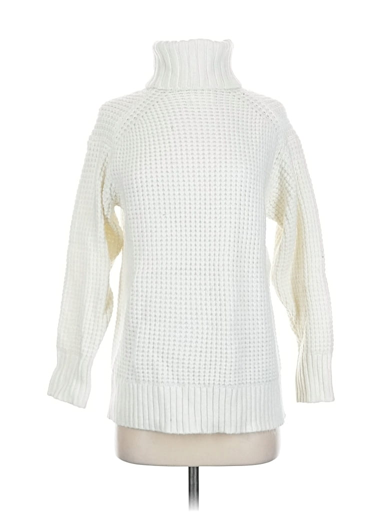 Pre-owned Lou & Grey Turtleneck Sweater In White