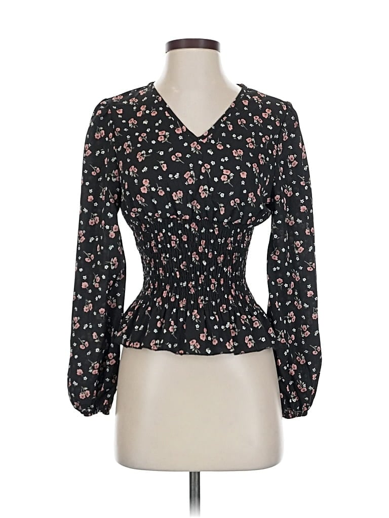 Pre-owned Unbranded Long Sleeve Blouse In Black