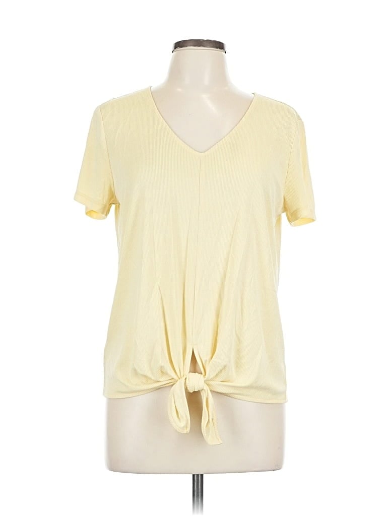 Pre-owned Ann Taylor Factory Short Sleeve T-shirt In Yellow