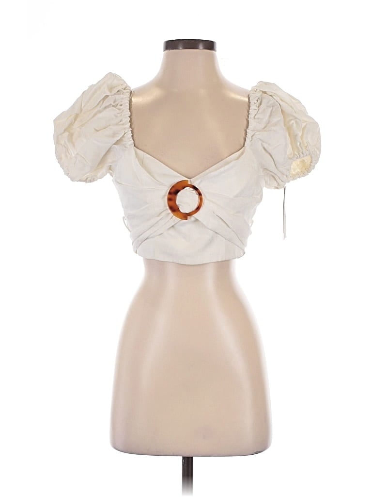 Pre-owned Significant Other Short Sleeve Blouse In White