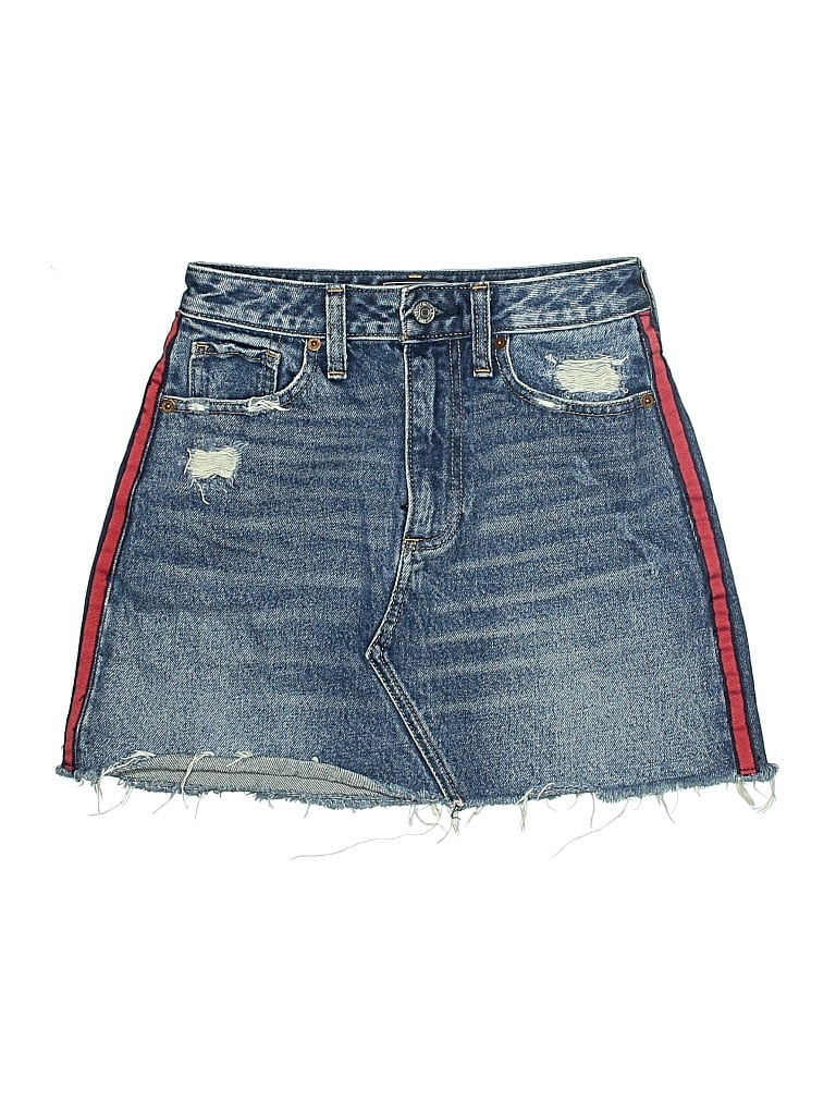 Pre-owned Abercrombie & Fitch Denim Skirt In Blue