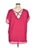 Torrid 100% Polyester Pink Short Sleeve Blouse Size 1X Plus (1) - photo 2