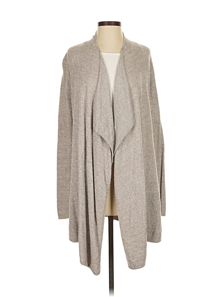 Pre-owned Barefoot Dreams Cozychic Lite Cardigan Sweater In Gray