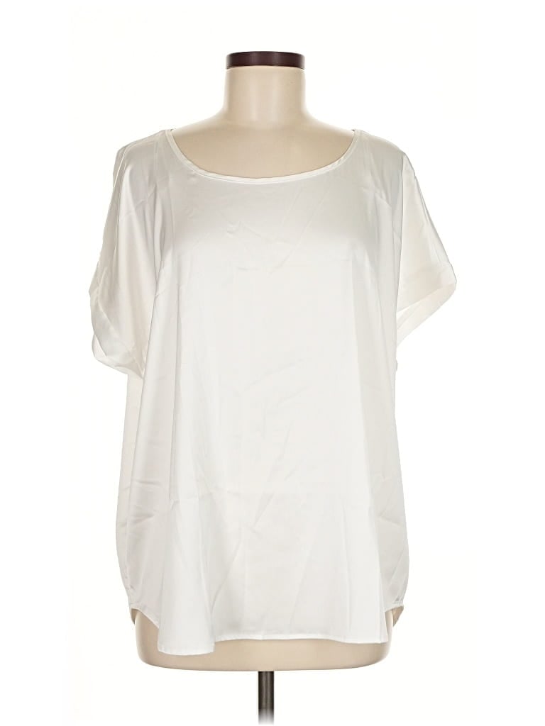 Pre-owned Assorted Brands Short Sleeve Blouse In White