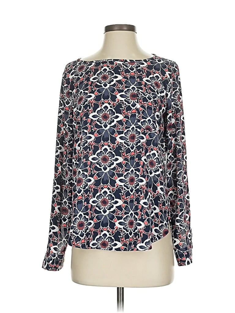 Pre-owned Ann Taylor Loft Long Sleeve Blouse In Blue