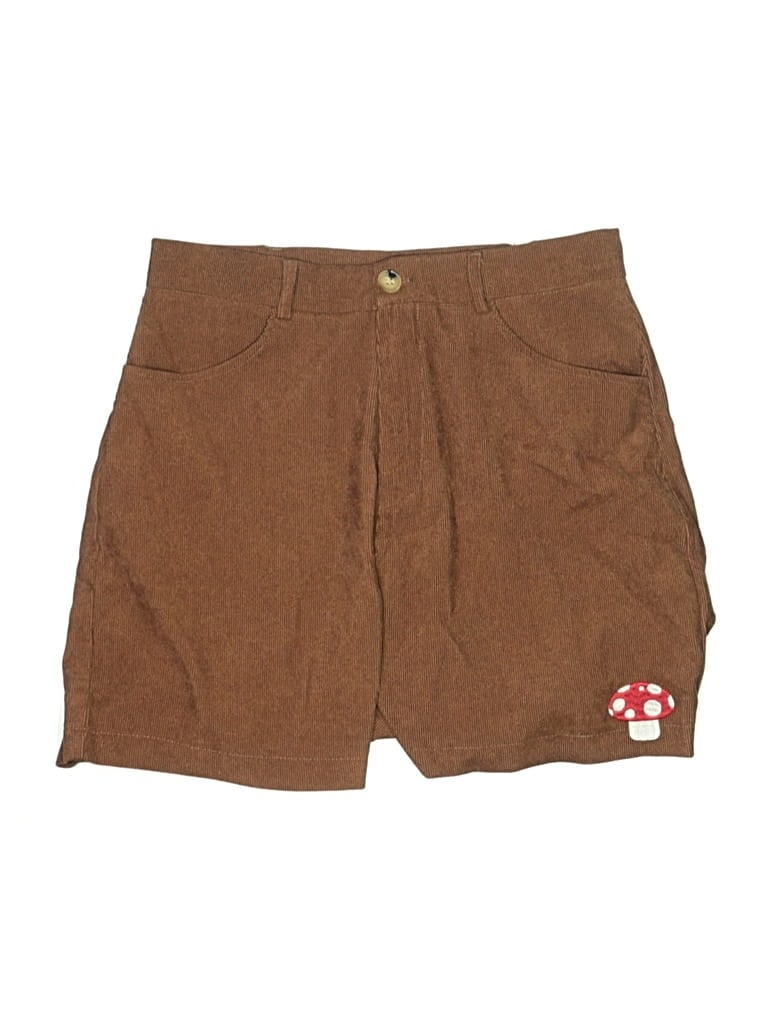 Pre-owned Romwe Khaki Shorts In Brown