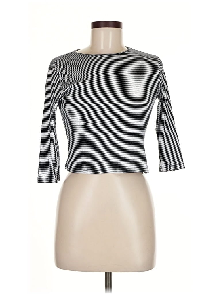 Pre-owned Brandy Melville 3/4 Sleeve T-shirt In Gray