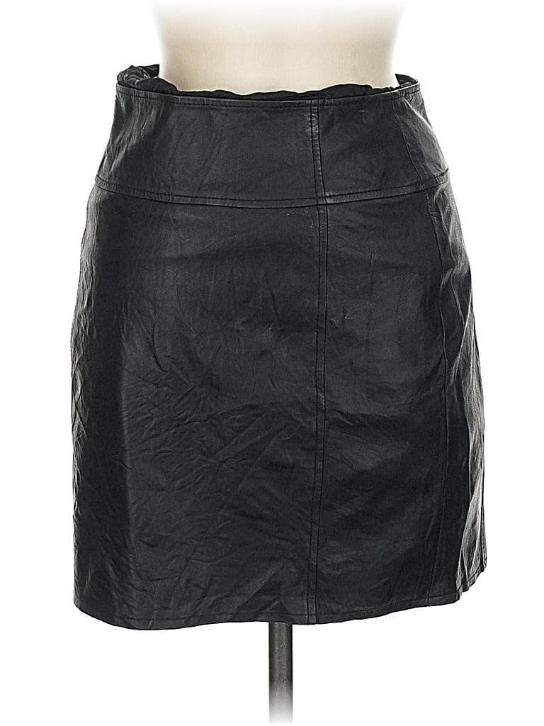 Pre-owned Worth Leather Skirt In Black