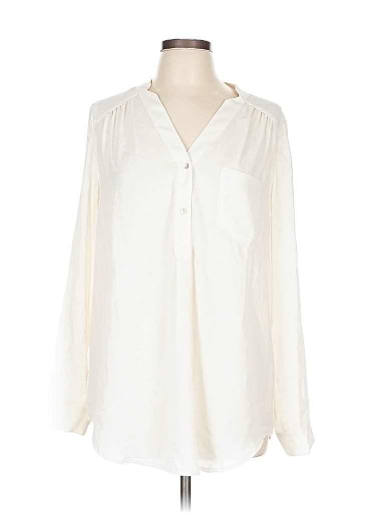 Pre-owned Fervour Long Sleeve Blouse In White