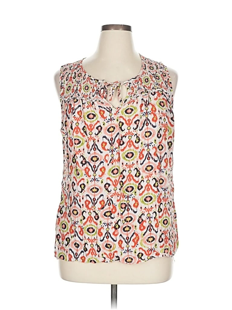 Pre-owned Weekend Suzanne Betro Sleeveless Blouse In Orange