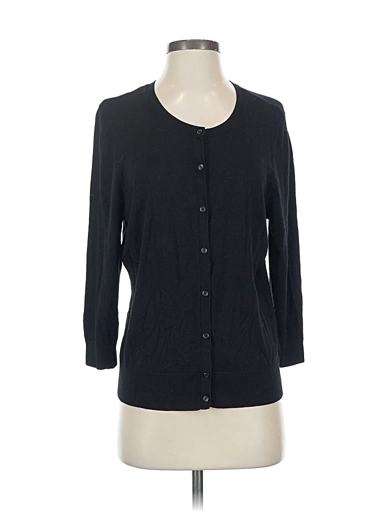 Pre-owned Halogen Cardigan Sweater In Black