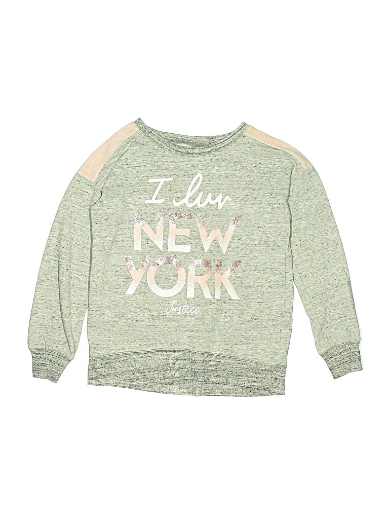 Pre-owned Justice Kids' Sweatshirt In Green