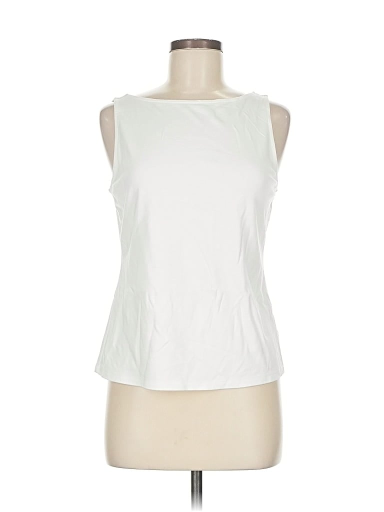 Pre-owned Adrienne Vittadini Sleeveless T-shirt In White