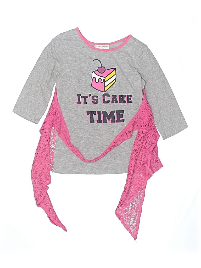 Pre-owned Bobbie Brooks Kids' 3/4 Sleeve T-shirt In Gray