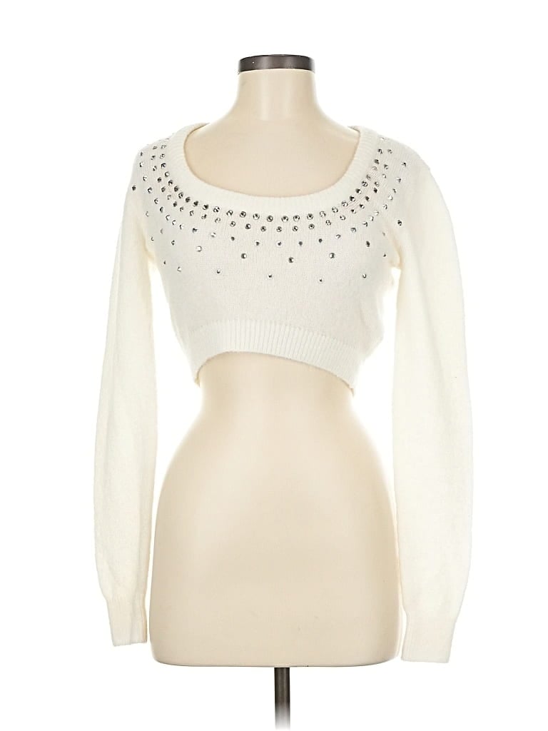 Alessandra Rich Pullover Sweater In White