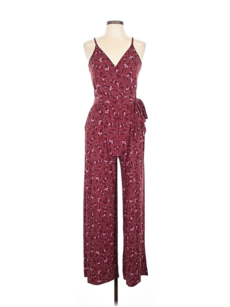 Pre-owned Kaileigh Jumpsuit In Burgundy