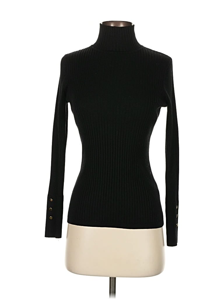 Pre-owned Adrianna Papell Turtleneck Sweater In Black