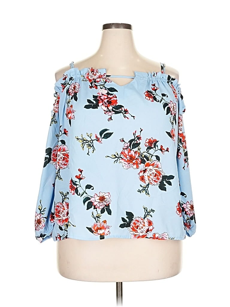 RUE21 Pre-owned 3/4 Sleeve Blouse In Blue