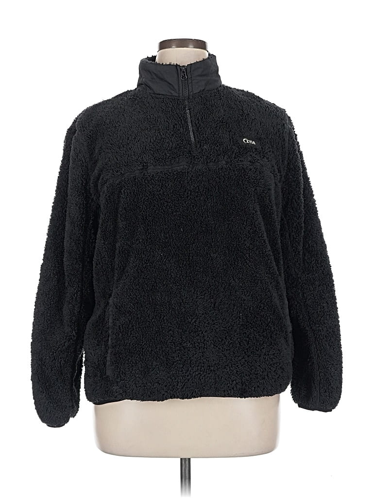 Pre-owned Zyia Active Pullover Sweater In Black