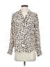 Rails 100% Silk Animal Print Ivory Long Sleeve Silk Top Size XS - photo 1