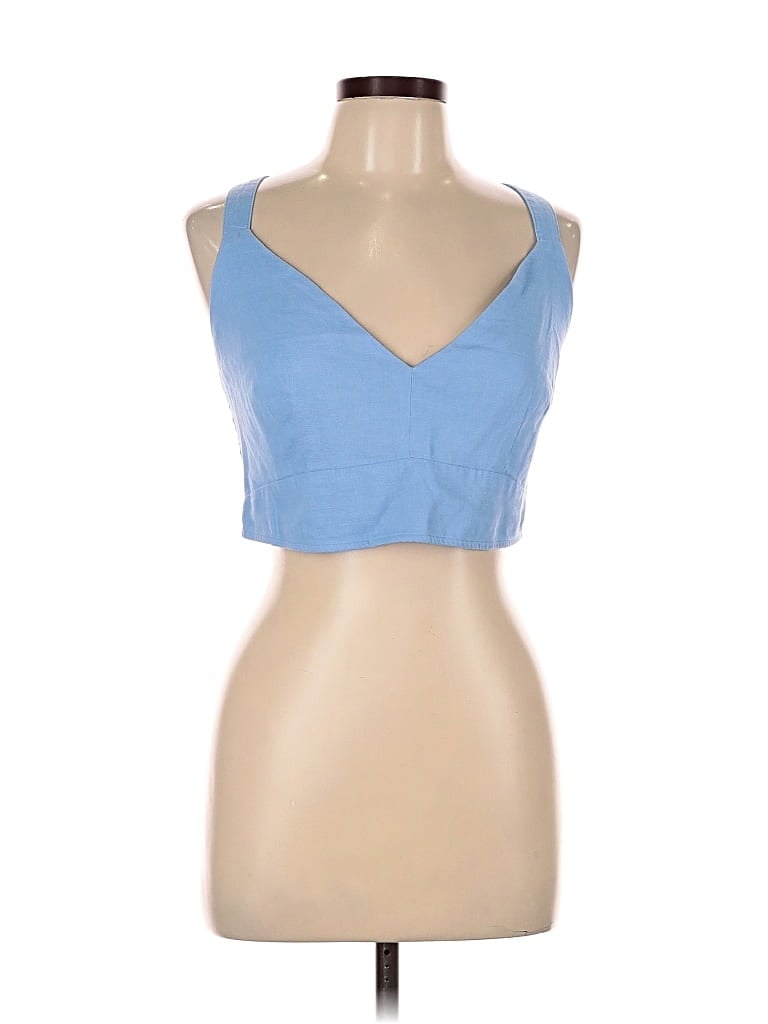 ABERCROMBIE & FITCH Pre-owned Sleeveless Top Blue Sweetheart Neckline Tops
