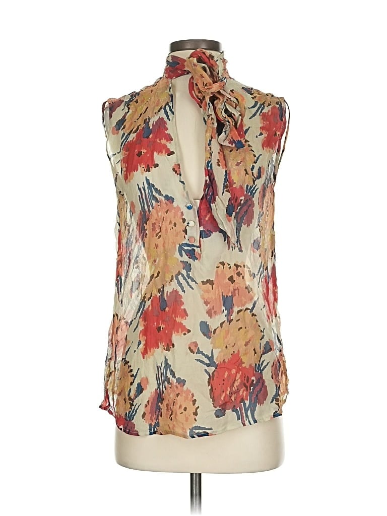 Pre-owned Winter Kate Sleeveless Blouse In Brown