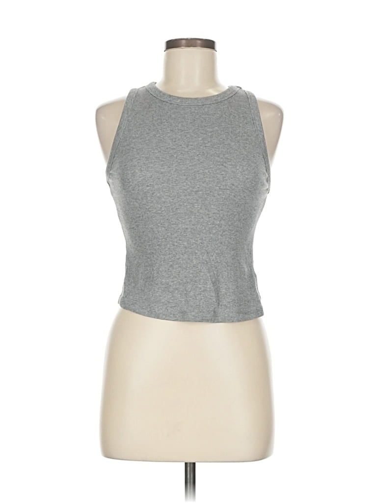 A NEW DAY Pre-owned Tank Top Gray Halter Neckline Tops