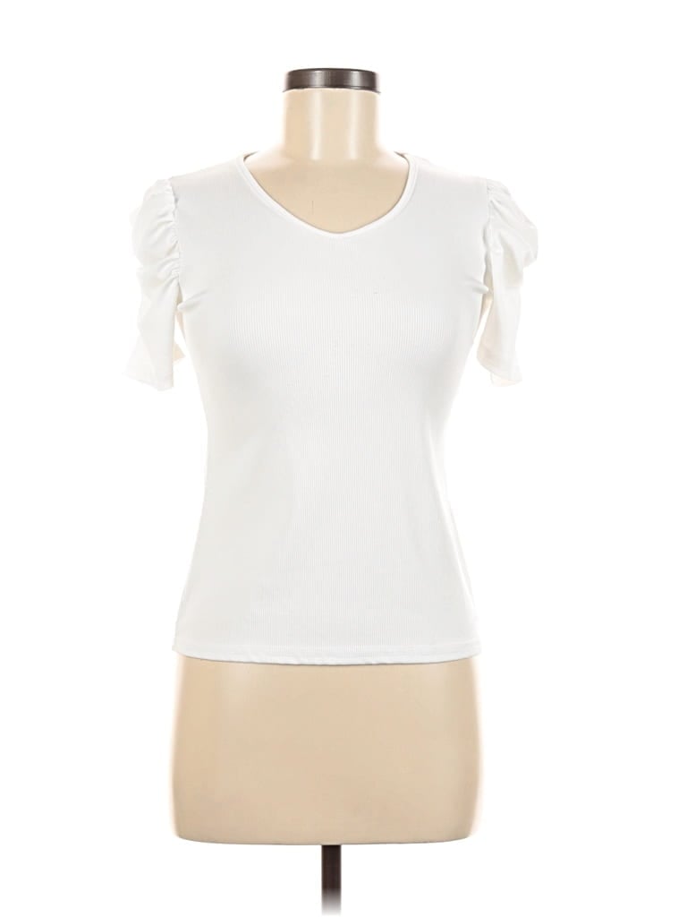 Pre-owned Shein Short Sleeve T-shirt In White