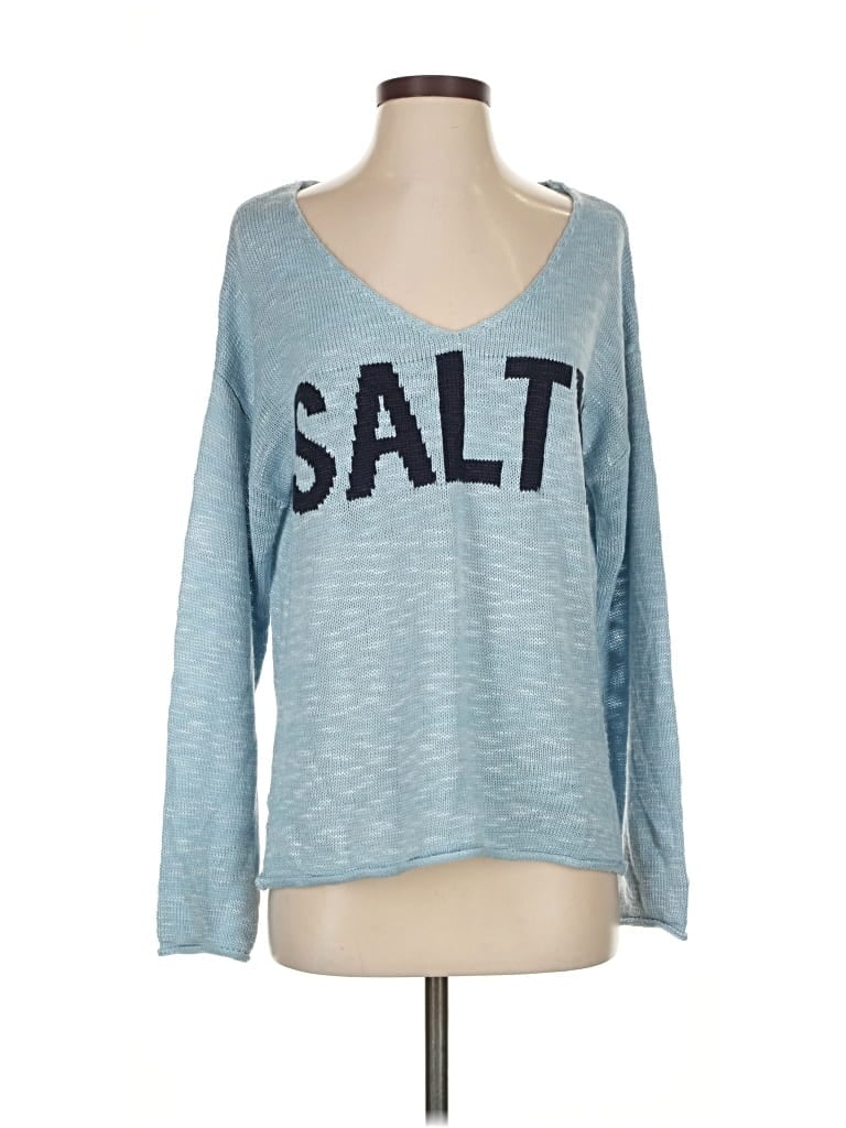 Pre-owned Mia + Tess Pullover Sweater In Blue