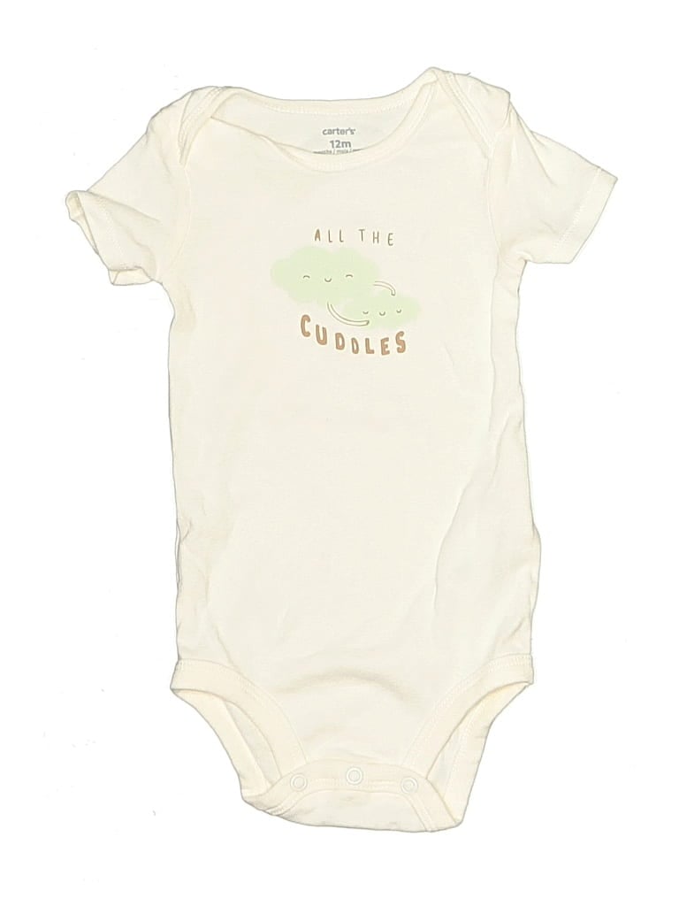 Click to view more detailed imagery on our partner's website Pre-owned Carter's Babies' Short Sleeve Onesie In White