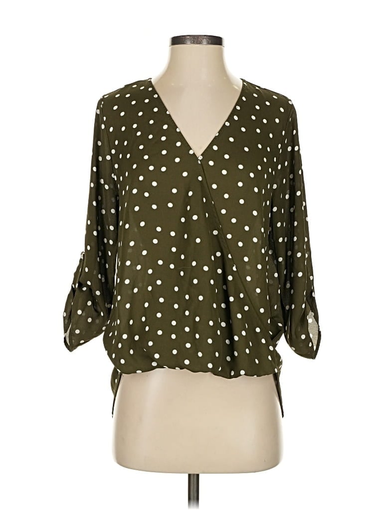 WEST KEI Pre-owned 3/4 Sleeve Blouse In Green
