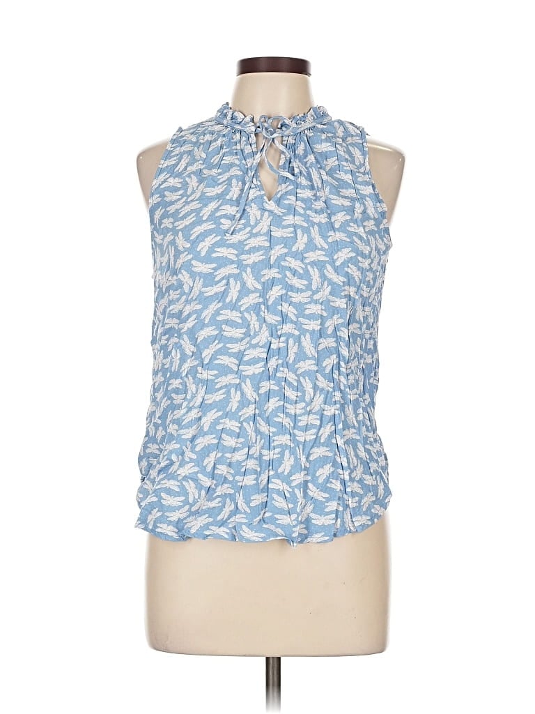 Pre-owned Ann Taylor Loft Sleeveless Blouse In Blue