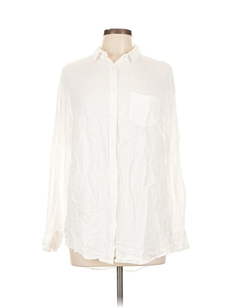 Pre-owned A New Day Long Sleeve Button Down Shirt In White