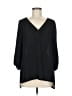 H&M 100% Polyester Black 3/4 Sleeve Blouse Size 6 - photo 1